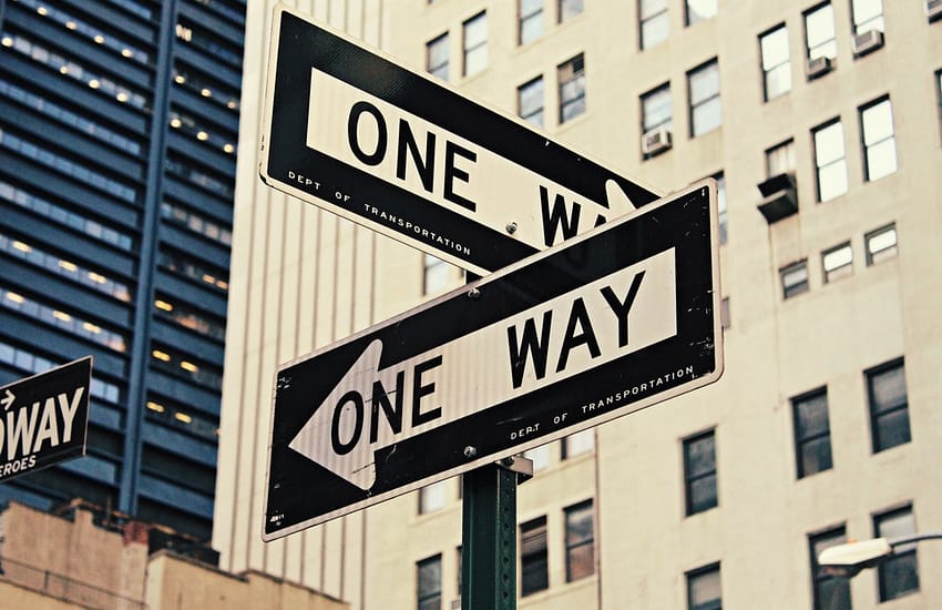 One way sign post